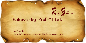 Rakovszky Zsüliet névjegykártya
